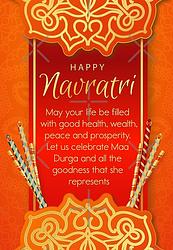 Happy Navratri - Red and Orange