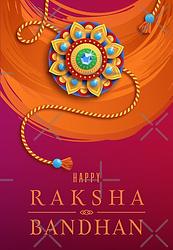 Happy Raksha Bandhan Pink and Orange