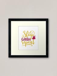 Eat Sleep Garba Repeat Framed Art Print