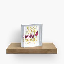 Eat Sleep Garba Repeat Acrylic Block