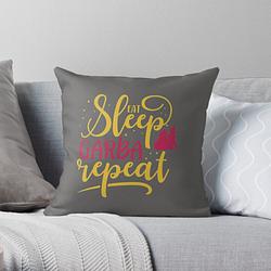 Eat Sleep Garba Repeat Throw Pillow