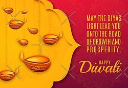 Happy Diwali Red and Yellow