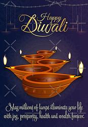 Happy Diwali - 5 Diyas